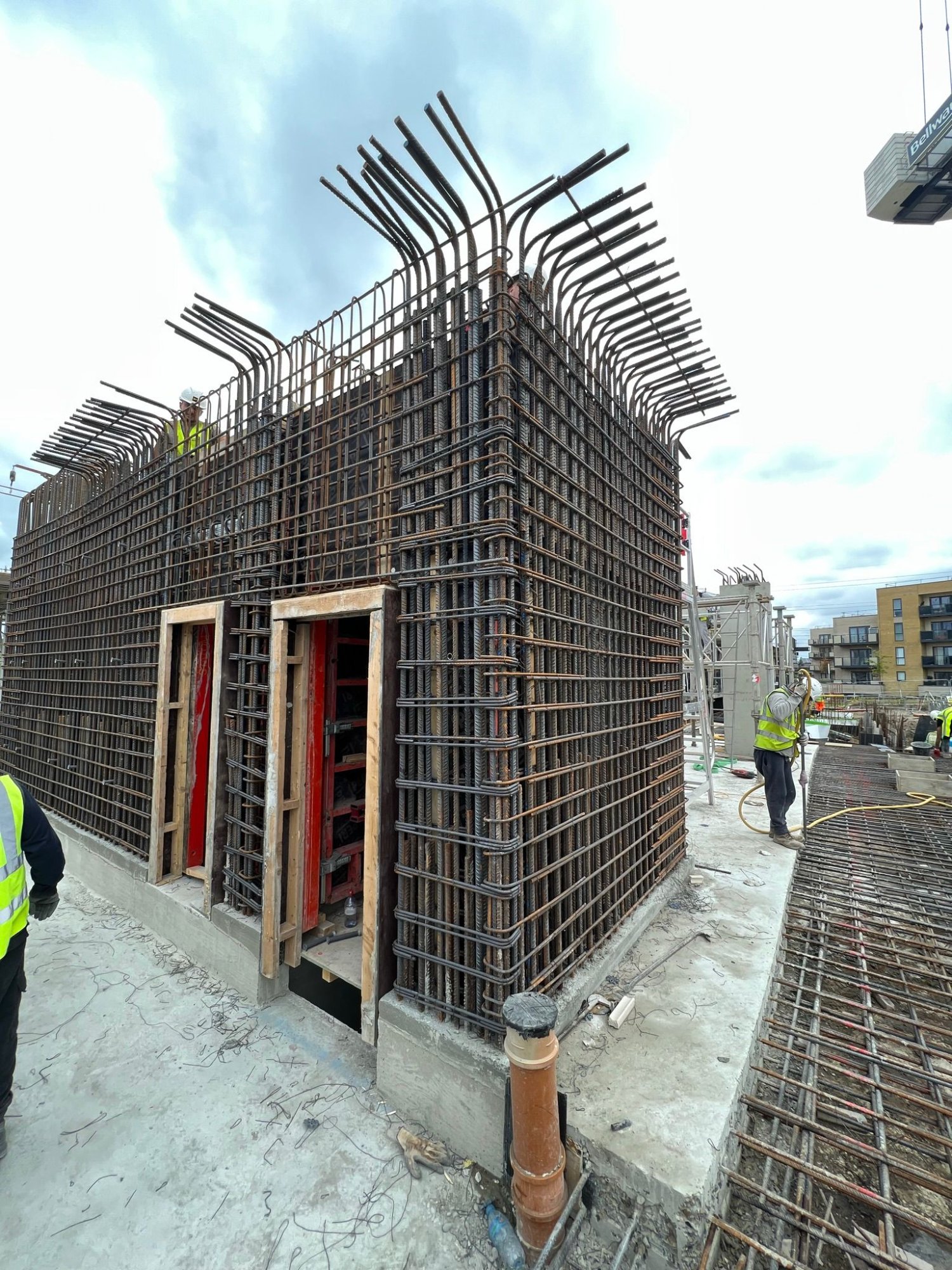 Complex lift core reinforcement with cranked bars at Kings Cross
